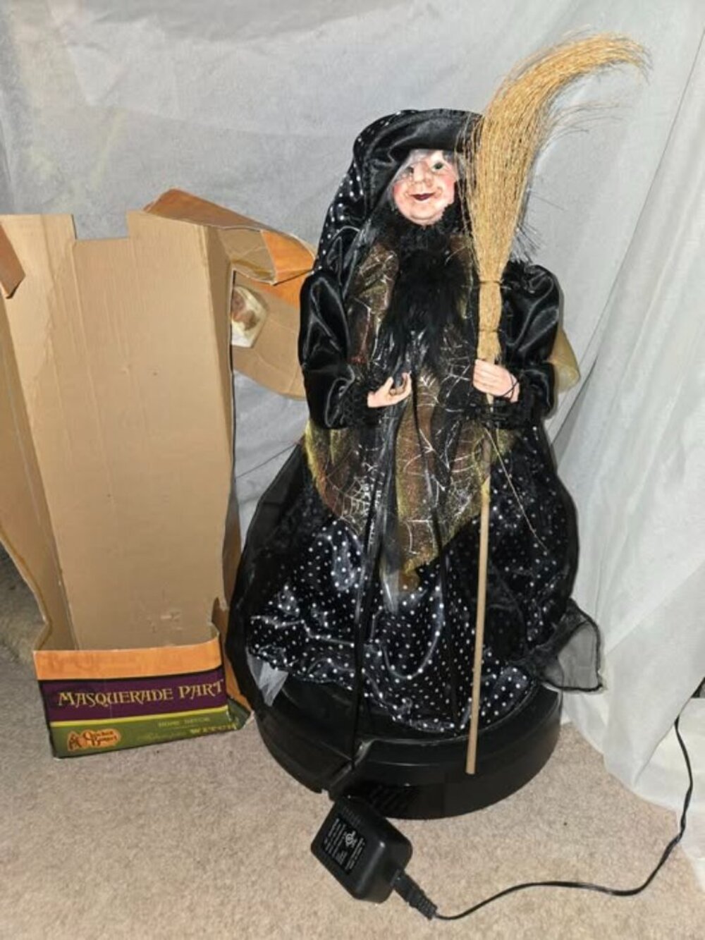 VTG Fiber Optic Witch "Masquerade Party" Cracker Barrel 21"